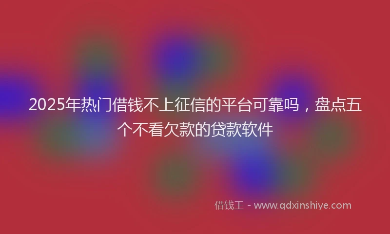 2025年热门借钱不上征信的平台可靠吗，盘点五个不看欠款的贷款软件