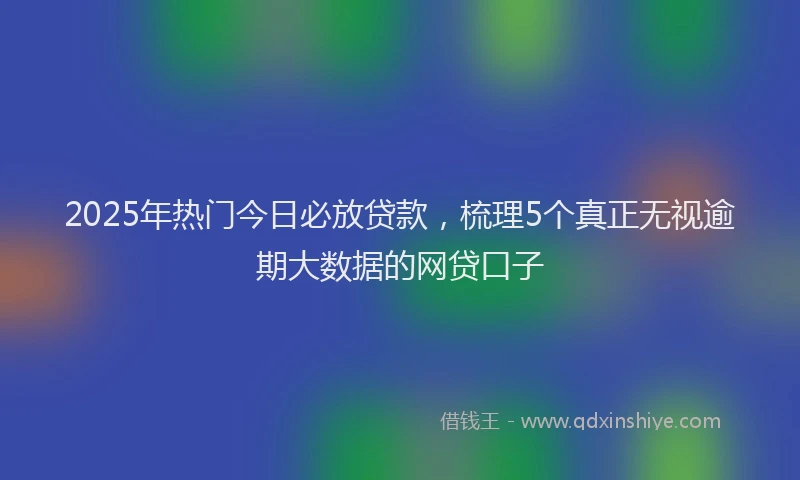 2025年热门今日必放贷款，梳理5个真正无视逾期大数据的网贷口子