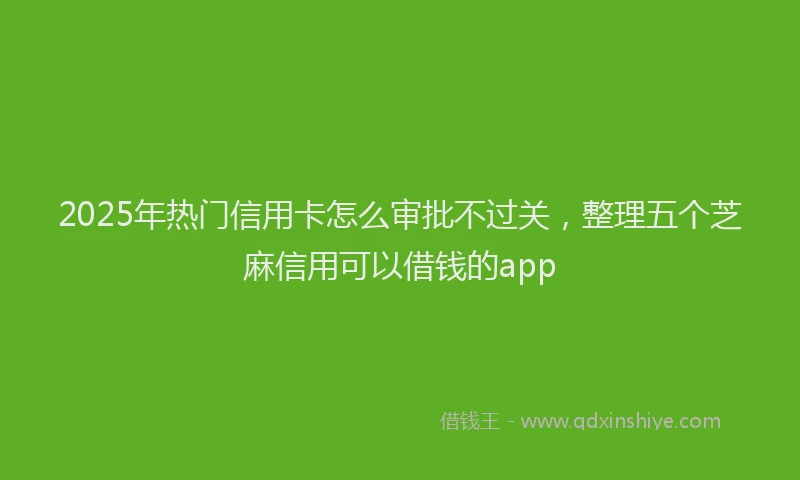2025年热门信用卡怎么审批不过关，整理五个芝麻信用可以借钱的app