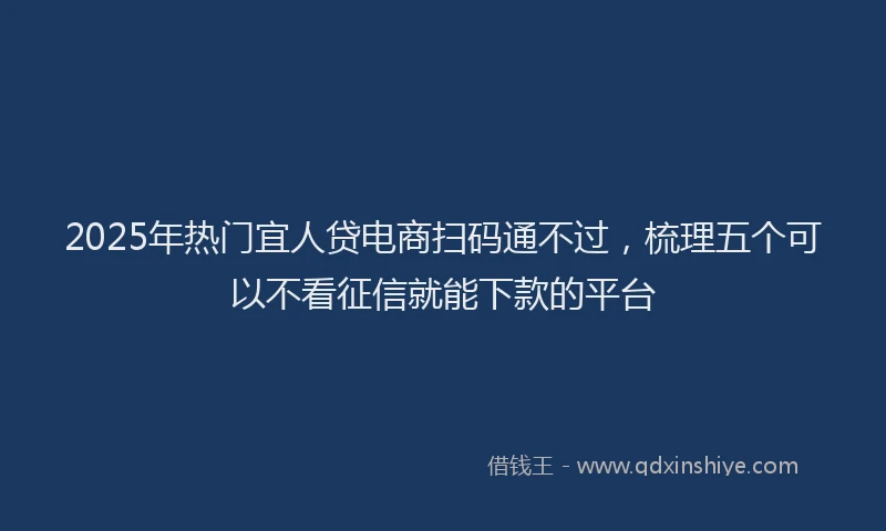 2025年热门宜人贷电商扫码通不过，梳理五个可以不看征信就能下款的平台