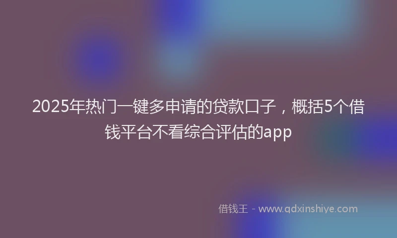 2025年热门一键多申请的贷款口子，概括5个借钱平台不看综合评估的app