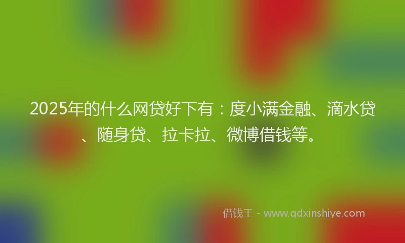 2025年的什么网贷好下有：度小满金融、滴水贷、随身贷、拉卡拉、微博借钱等。