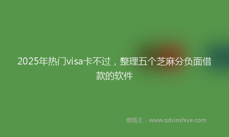 2025年热门visa卡不过，整理五个芝麻分负面借款的软件