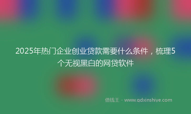 2025年热门企业创业贷款需要什么条件，梳理5个无视黑白的网贷软件