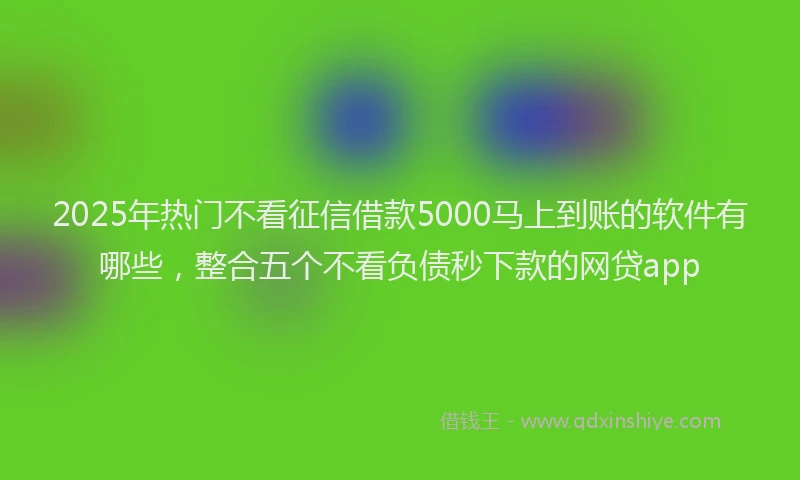 2025年热门不看征信借款5000马上到账的软件有哪些，整合五个不看负债秒下款的网贷app