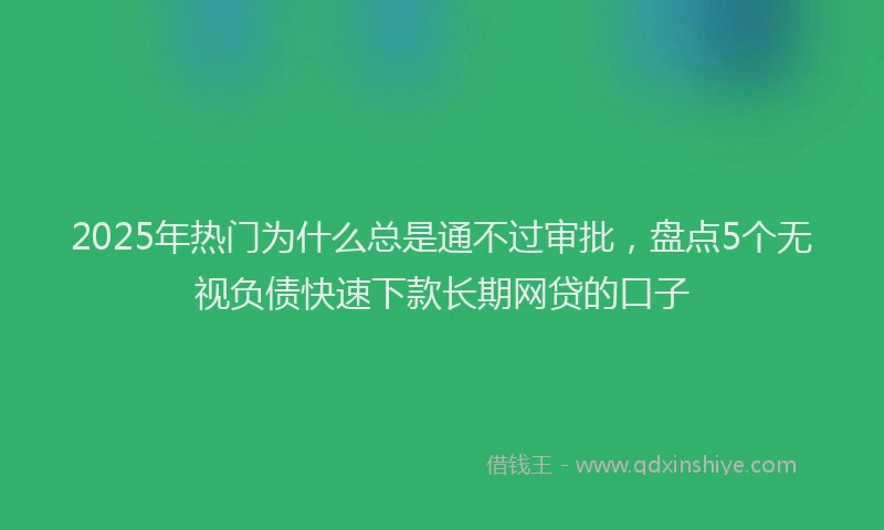 2025年热门为什么总是通不过审批，盘点5个无视负债快速下款长期网贷的口子