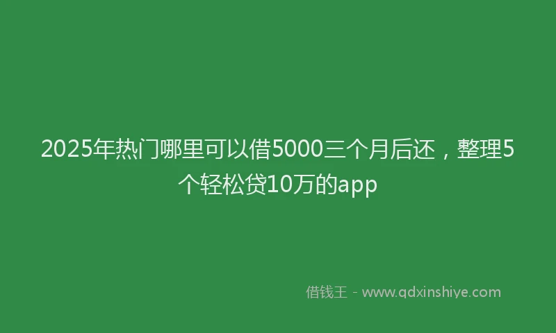 2025年热门哪里可以借5000三个月后还，整理5个轻松贷10万的app
