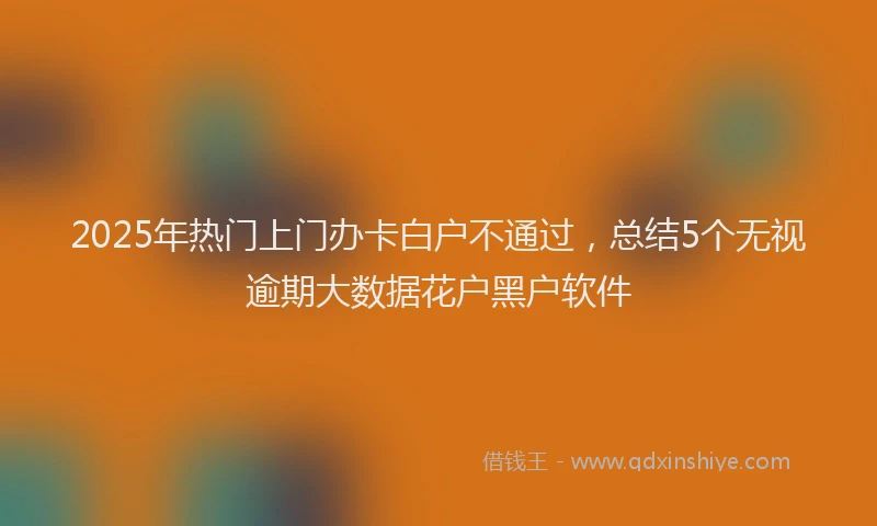 2025年热门上门办卡白户不通过，总结5个无视逾期大数据花户黑户软件