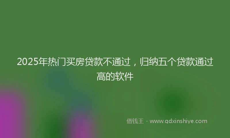 2025年热门买房贷款不通过，归纳五个贷款通过高的软件