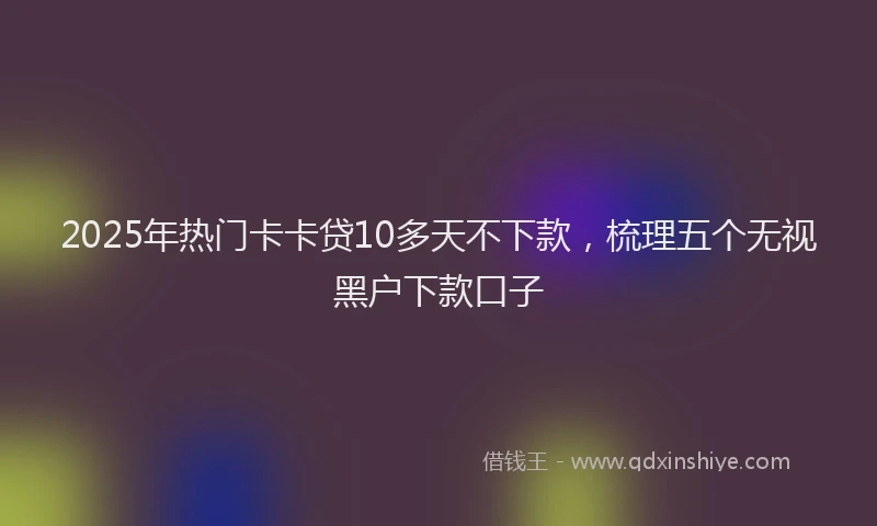 2025年热门卡卡贷10多天不下款，梳理五个无视黑户下款口子