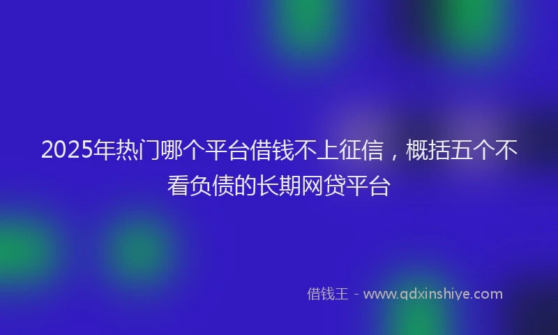 2025年热门哪个平台借钱不上征信，概括五个不看负债的长期网贷平台