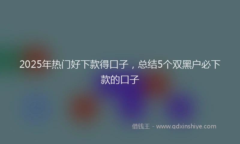 2025年热门好下款得口子，总结5个双黑户必下款的口子