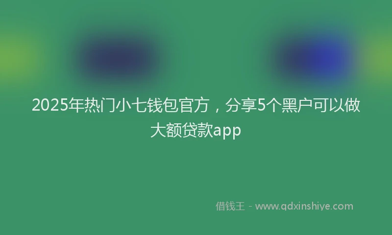 2025年热门小七钱包官方，分享5个黑户可以做大额贷款app
