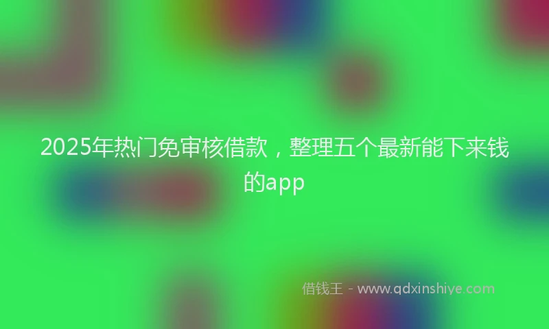 2025年热门免审核借款，整理五个最新能下来钱的app