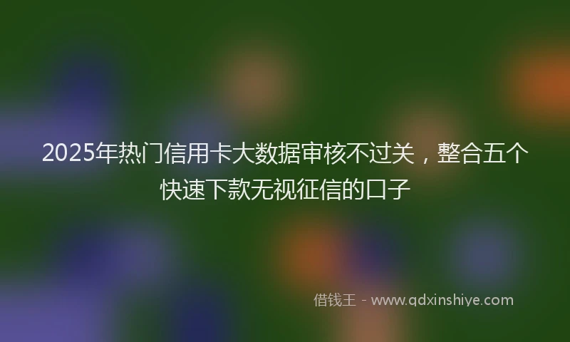 2025年热门信用卡大数据审核不过关，整合五个快速下款无视征信的口子