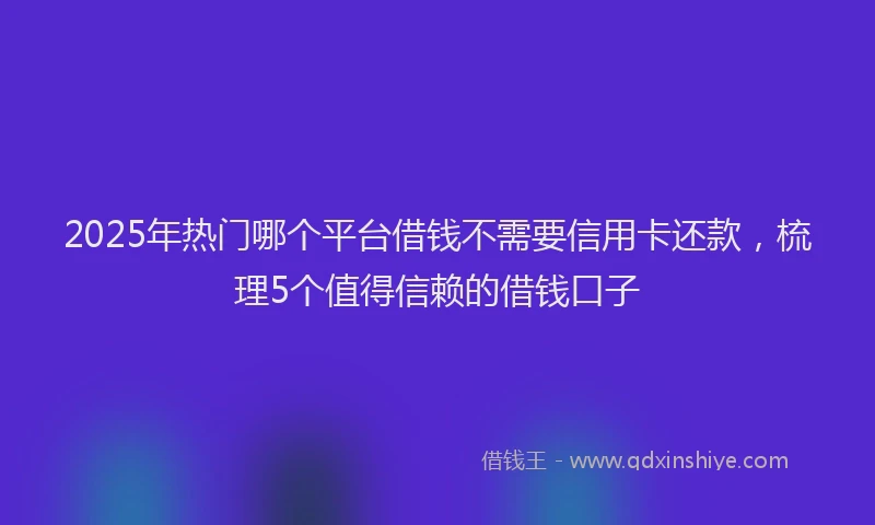 2025年热门哪个平台借钱不需要信用卡还款，梳理5个值得信赖的借钱口子