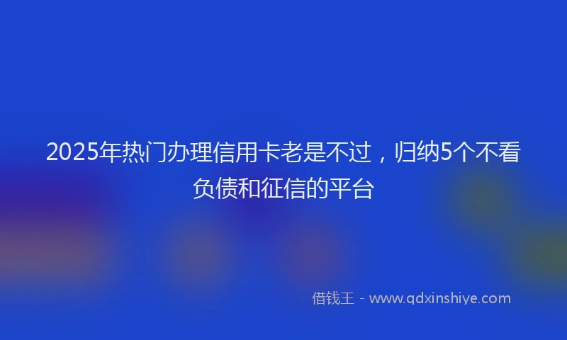 2025年热门办理信用卡老是不过，归纳5个不看负债和征信的平台