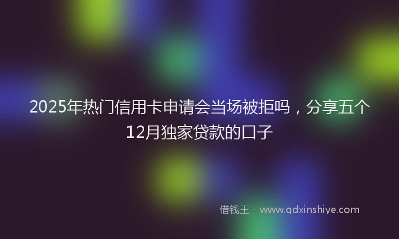 2025年热门信用卡申请会当场被拒吗，分享五个12月独家贷款的口子