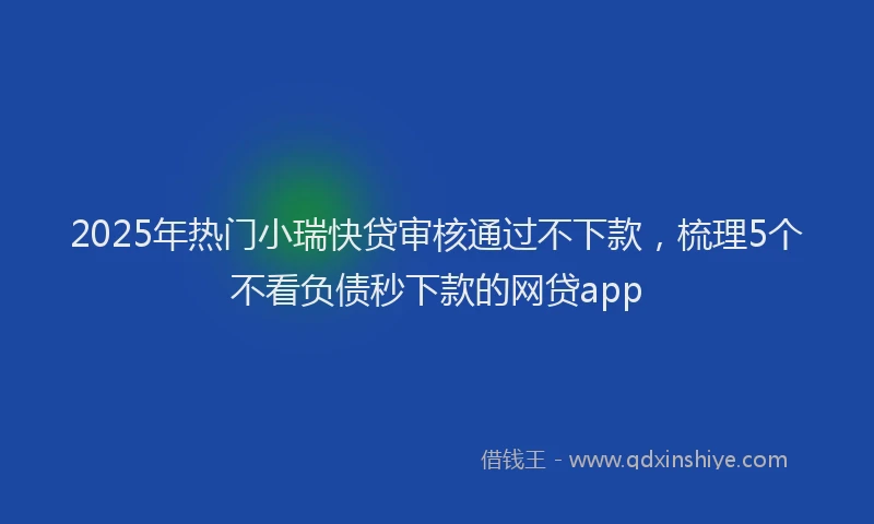2025年热门小瑞快贷审核通过不下款，梳理5个不看负债秒下款的网贷app