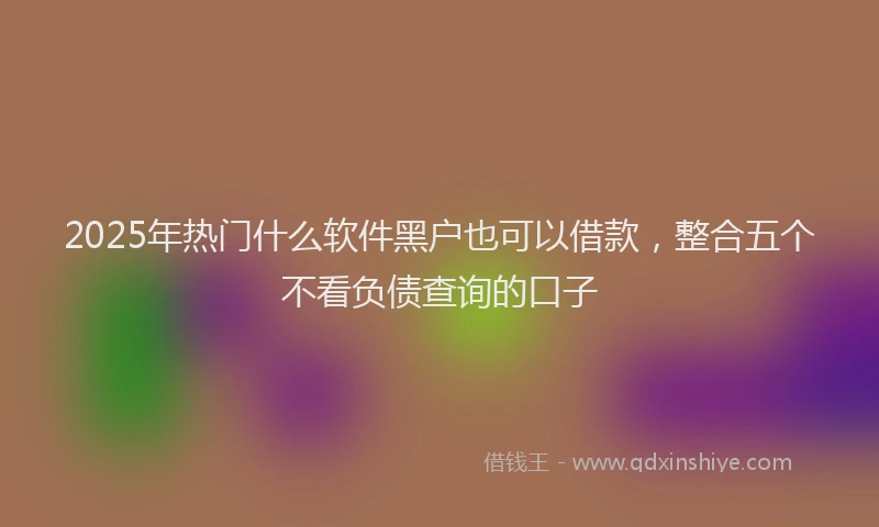 2025年热门什么软件黑户也可以借款，整合五个不看负债查询的口子