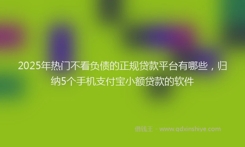 2025年热门不看负债的正规贷款平台有哪些，归纳5个手机支付宝小额贷款的软件