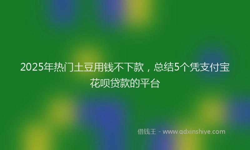 2025年热门土豆用钱不下款，总结5个凭支付宝花呗贷款的平台