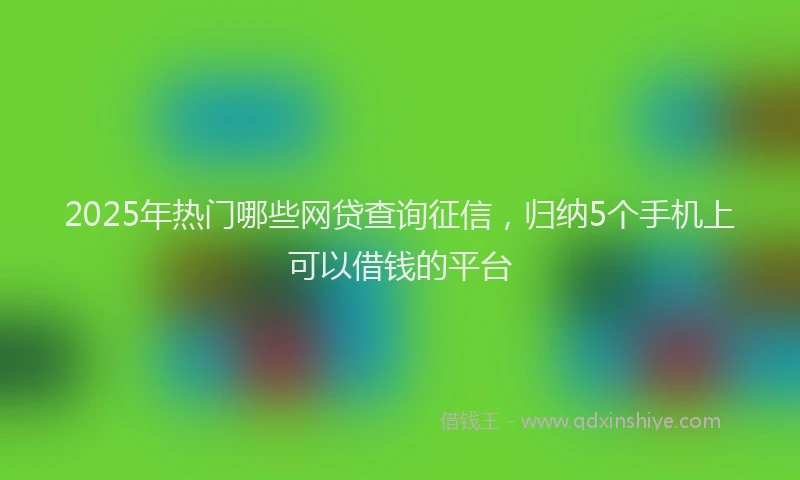 2025年热门哪些网贷查询征信，归纳5个手机上可以借钱的平台