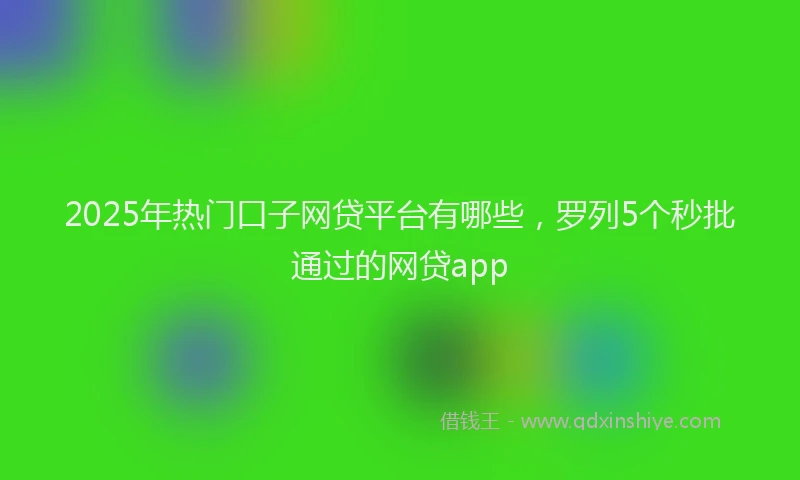 2025年热门口子网贷平台有哪些，罗列5个秒批通过的网贷app