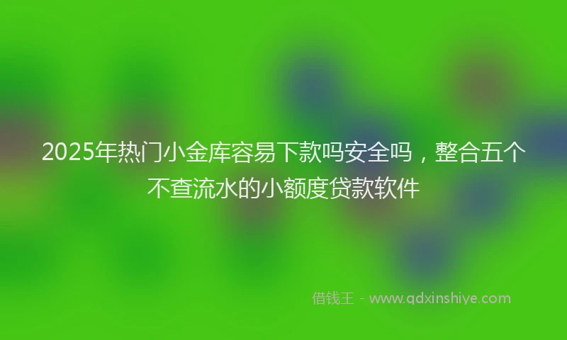 2025年热门小金库容易下款吗安全吗，整合五个不查流水的小额度贷款软件