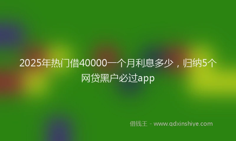 2025年热门借40000一个月利息多少，归纳5个网贷黑户必过app