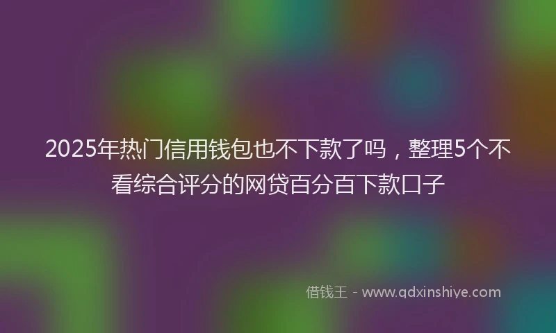 2025年热门信用钱包也不下款了吗，整理5个不看综合评分的网贷百分百下款口子