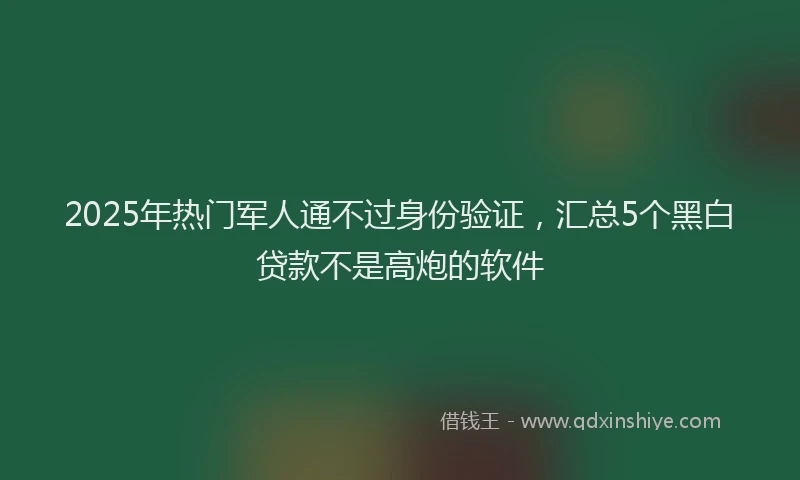 2025年热门军人通不过身份验证，汇总5个黑白贷款不是高炮的软件