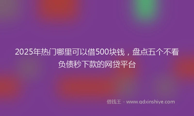2025年热门哪里可以借500块钱，盘点五个不看负债秒下款的网贷平台