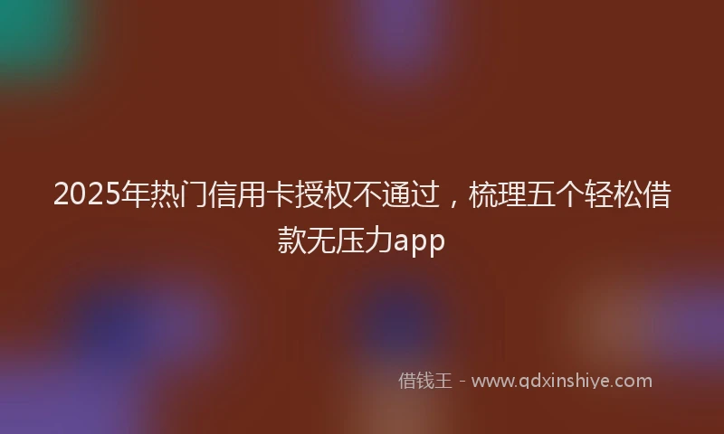2025年热门信用卡授权不通过，梳理五个轻松借款无压力app