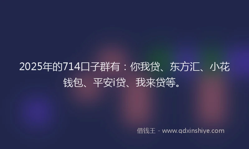 2025年的714口子群有：你我贷、东方汇、小花钱包、平安i贷、我来贷等。