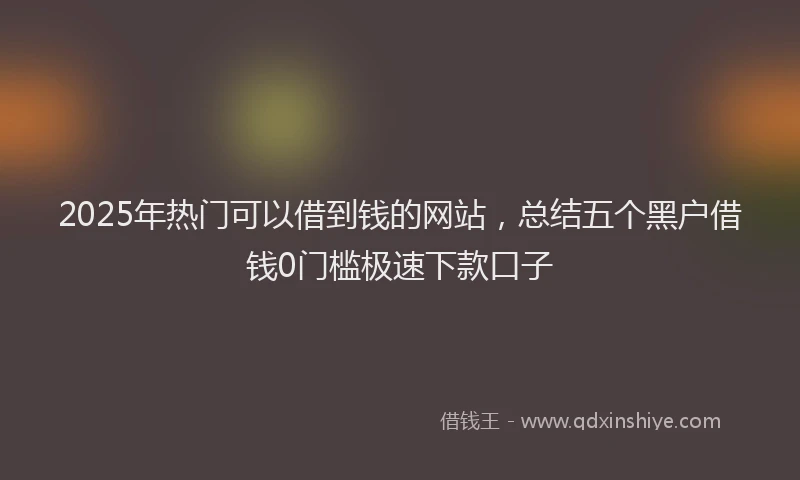 2025年热门可以借到钱的网站，总结五个黑户借钱0门槛极速下款口子