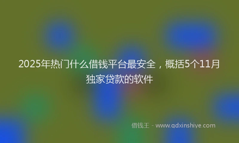 2025年热门什么借钱平台最安全，概括5个11月独家贷款的软件