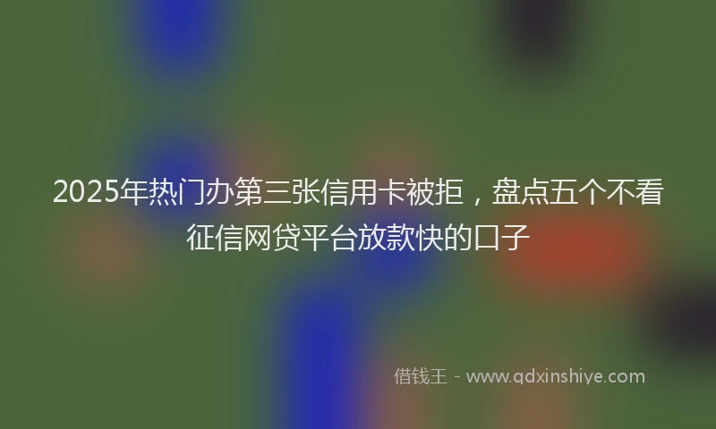 2025年热门办第三张信用卡被拒，盘点五个不看征信网贷平台放款快的口子