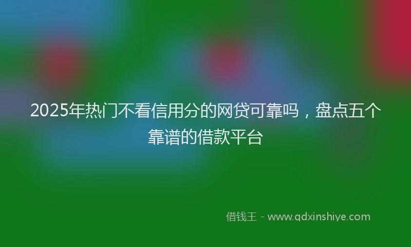 2025年热门不看信用分的网贷可靠吗，盘点五个靠谱的借款平台
