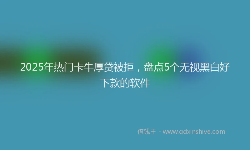 2025年热门卡牛厚贷被拒，盘点5个无视黑白好下款的软件
