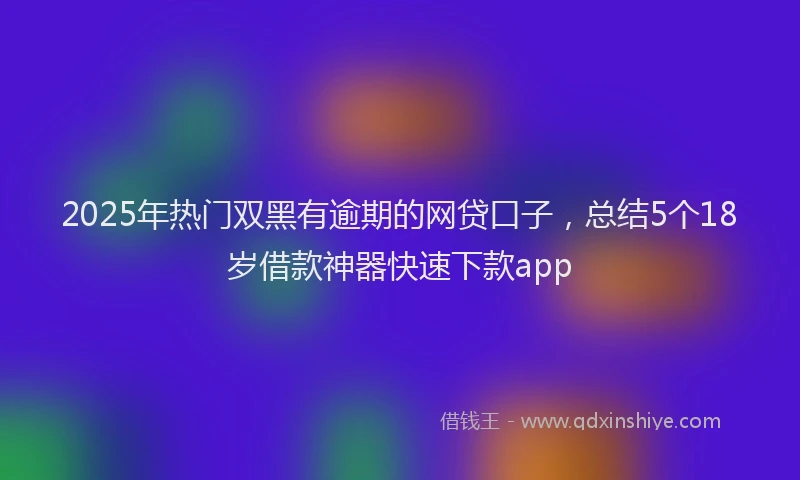 2025年热门双黑有逾期的网贷口子，总结5个18岁借款神器快速下款app