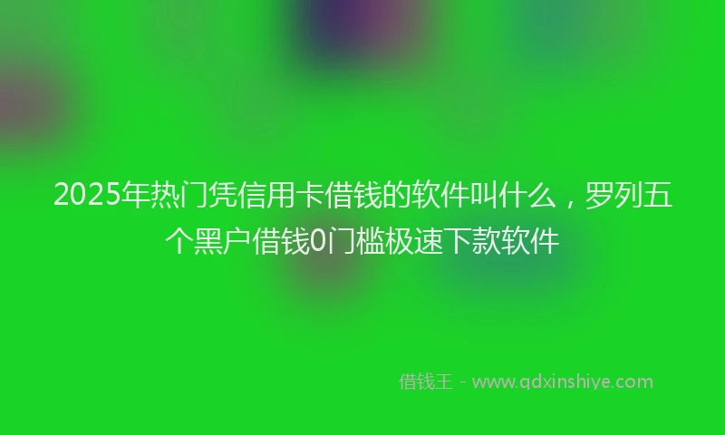 2025年热门凭信用卡借钱的软件叫什么，罗列五个黑户借钱0门槛极速下款软件