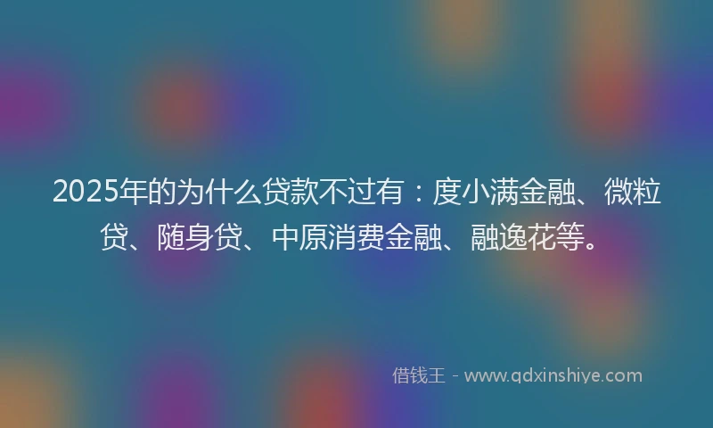 2025年的为什么贷款不过有：度小满金融、微粒贷、随身贷、中原消费金融、融逸花等。