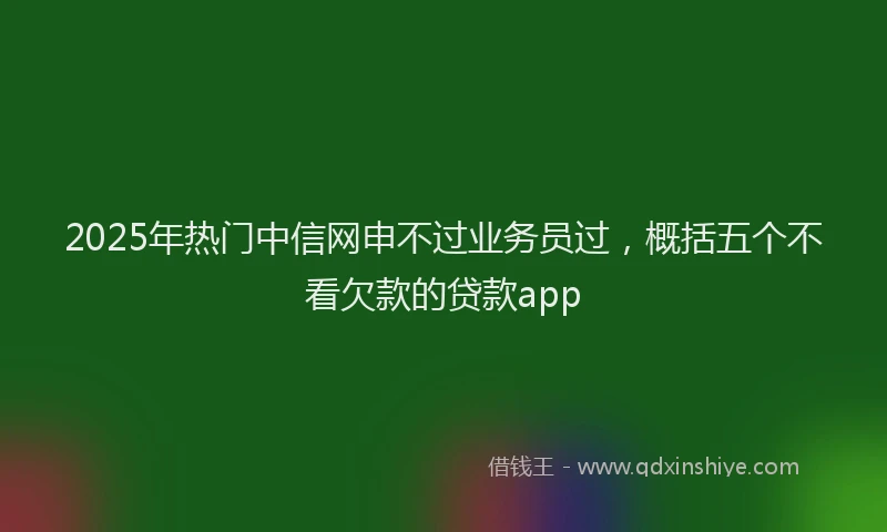 2025年热门中信网申不过业务员过，概括五个不看欠款的贷款app