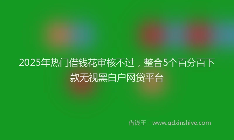 2025年热门借钱花审核不过，整合5个百分百下款无视黑白户网贷平台