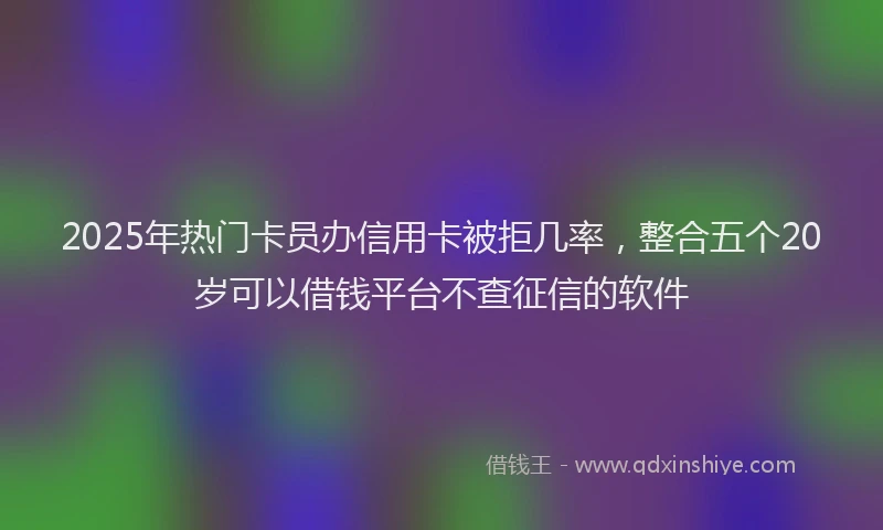 2025年热门卡员办信用卡被拒几率，整合五个20岁可以借钱平台不查征信的软件