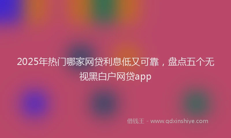 2025年热门哪家网贷利息低又可靠，盘点五个无视黑白户网贷app
