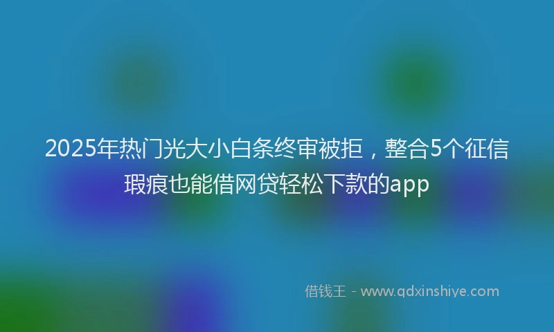 2025年热门光大小白条终审被拒，整合5个征信瑕疵也能借网贷轻松下款的app
