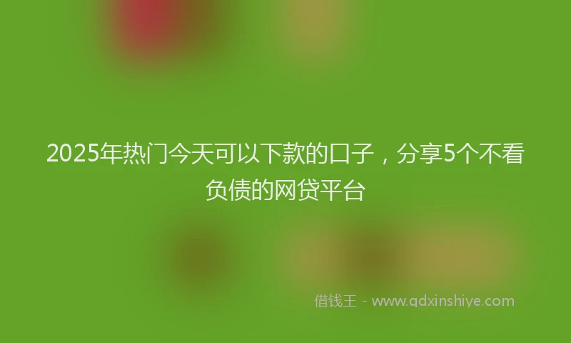 2025年热门今天可以下款的口子，分享5个不看负债的网贷平台