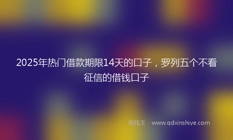 2025年热门借款期限14天的口子，罗列五个不看征信的借钱口子